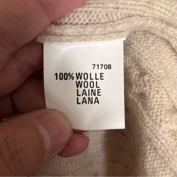 Hammerschmid Wool Pullover Sweater with 1/4 Zip and Embroidery - Size Large - Picture 9 of 10